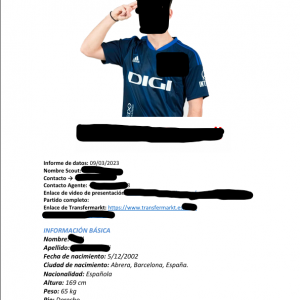 Informe ejemplo de informe experto realizado por un ojeador scout