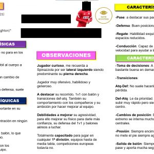 Informe ejemplo de informe detallado realizado por un ojeador scout